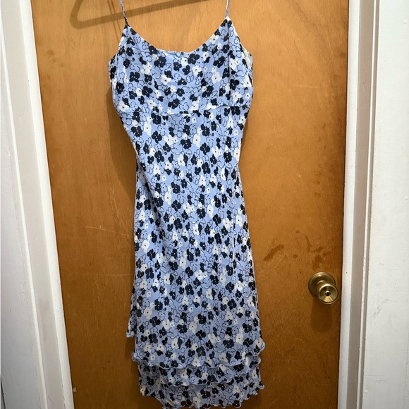 Ann Taylor Dresses & Skirts - Floral Blue Spaghetti Strap Dress